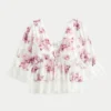 Babydoll-top met driekwart mouwen