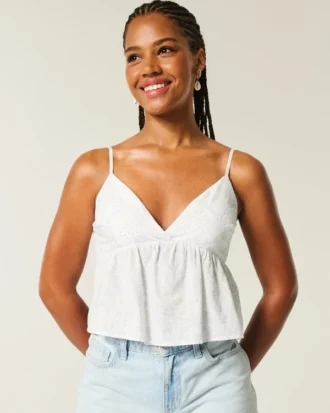 Babydoll-top met eenvoudig paisleypatroon