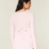 Babydoll-top met lange mouwen en eenvoudige kanten rand