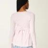 Babydoll-top met lange mouwen en geplooide buste Babydoll-top met lange mouwen en geplooide buste