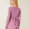 Babydoll-top met lange mouwen en geplooide buste Babydoll-top met lange mouwen en geplooide buste