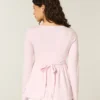Babydoll-top met lange mouwen en henleykraag Babydoll-top met lange mouwen en henleykraag