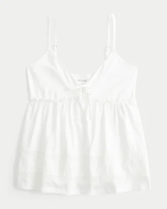 Babydoll-top met strik aan de voorkant