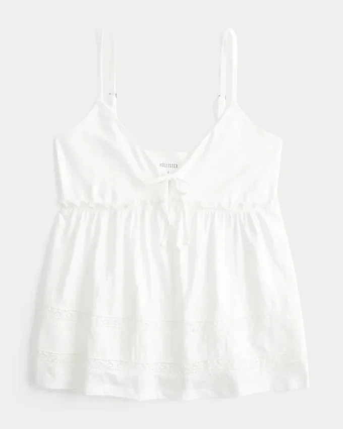 Babydoll-top met strik aan de voorkant Babydoll-top met strik aan de voorkant