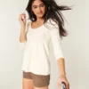 Babydoll-trui met kabelpatroon Babydoll-trui met kabelpatroon