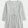 Babydoll-trui met kabelpatroon Babydoll-trui met kabelpatroon