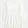 Babydoll-trui met kabelpatroon Babydoll-trui met kabelpatroon