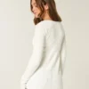 Babydoll-trui met lange mouwen en vierkante hals Babydoll-trui met lange mouwen en vierkante hals
