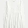 Babydoll-trui met lange mouwen en vierkante hals Babydoll-trui met lange mouwen en vierkante hals