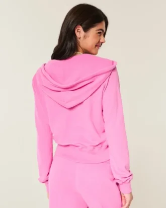 Badstof hoodie met ritssluiting