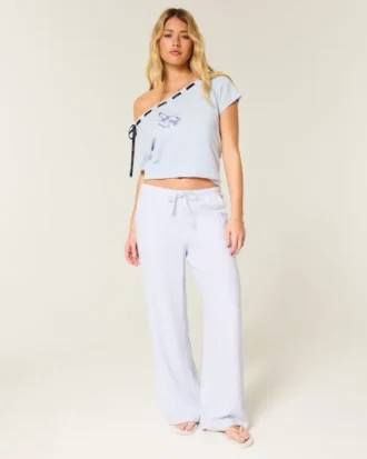Baggy broek van linnenmix