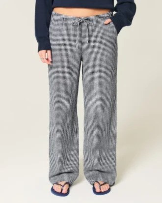 Baggy broek van linnenmix