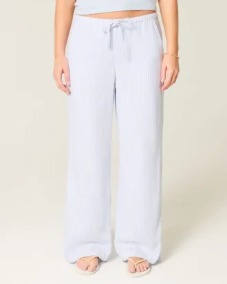 Baggy broek van linnenmix