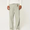 Baggy broek van linnenmix met flexibele taille Baggy broek van linnenmix met flexibele taille