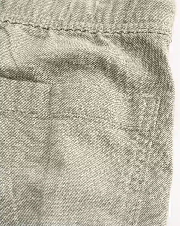 Baggy broek van linnenmix met flexibele taille Baggy broek van linnenmix met flexibele taille