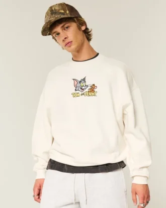 Baggy Cinch Tom en Jerry Graphic Crew Sweatshirt