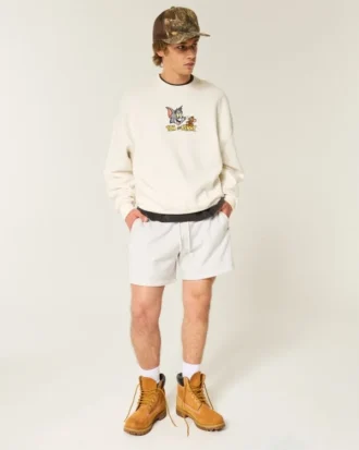 Baggy Cinch Tom en Jerry Graphic Crew Sweatshirt