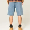 Baggy denim short met geborduurd logo Baggy denim short met geborduurd logo