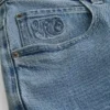 Baggy denim short met geborduurd logo Baggy denim short met geborduurd logo
