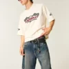 Baggy denim short met slangengrafiek Baggy denim short met slangengrafiek