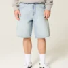Baggy denim short met sterrenprint Baggy denim short met sterrenprint