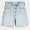 Baggy denim short met sterrenprint Baggy denim short met sterrenprint