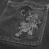 Baggy denim short met tijgerprint Baggy denim short met tijgerprint