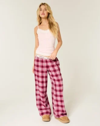 Baggy flanellen broek