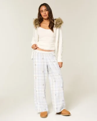 Baggy flanellen broek