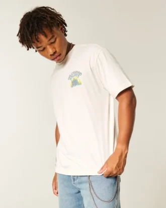 Baggy katoenen T-shirt met Hollywood Haunts-afbeelding