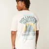 Baggy katoenen T-shirt met Hollywood Haunts-afbeelding Baggy katoenen T-shirt met Hollywood Haunts-afbeelding