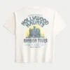 Baggy katoenen T-shirt met Hollywood Haunts-afbeelding Baggy katoenen T-shirt met Hollywood Haunts-afbeelding