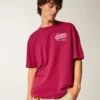 Baggy katoenen T-shirt met Shady Pine Motel-print Baggy katoenen T-shirt met Shady Pine Motel-print