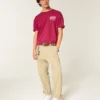 Baggy katoenen T-shirt met Shady Pine Motel-print Baggy katoenen T-shirt met Shady Pine Motel-print