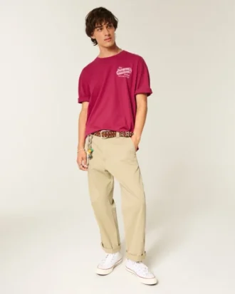 Baggy katoenen T-shirt met Shady Pine Motel-print