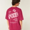 Baggy katoenen T-shirt met Shady Pine Motel-print Baggy katoenen T-shirt met Shady Pine Motel-print