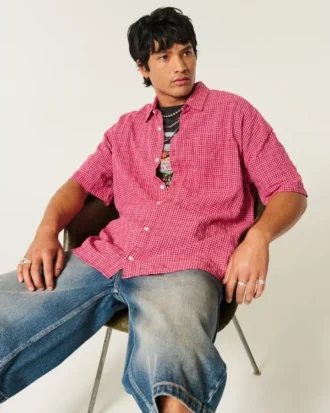 Baggy shirt met korte mouwen