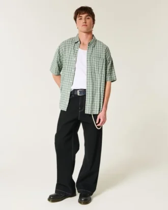 Baggy shirt met korte mouwen