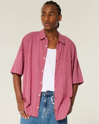 Baggy shirt met korte mouwen