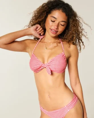 Bandeau-bikinitop met strik aan de voorkant