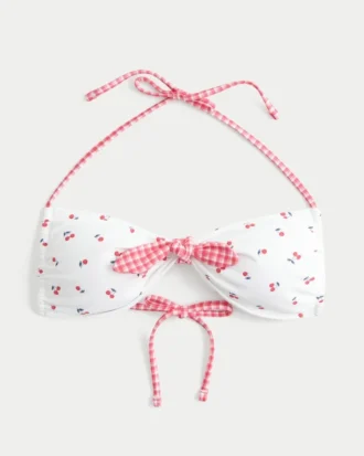 Bandeau-bikinitop met strik aan de voorkant