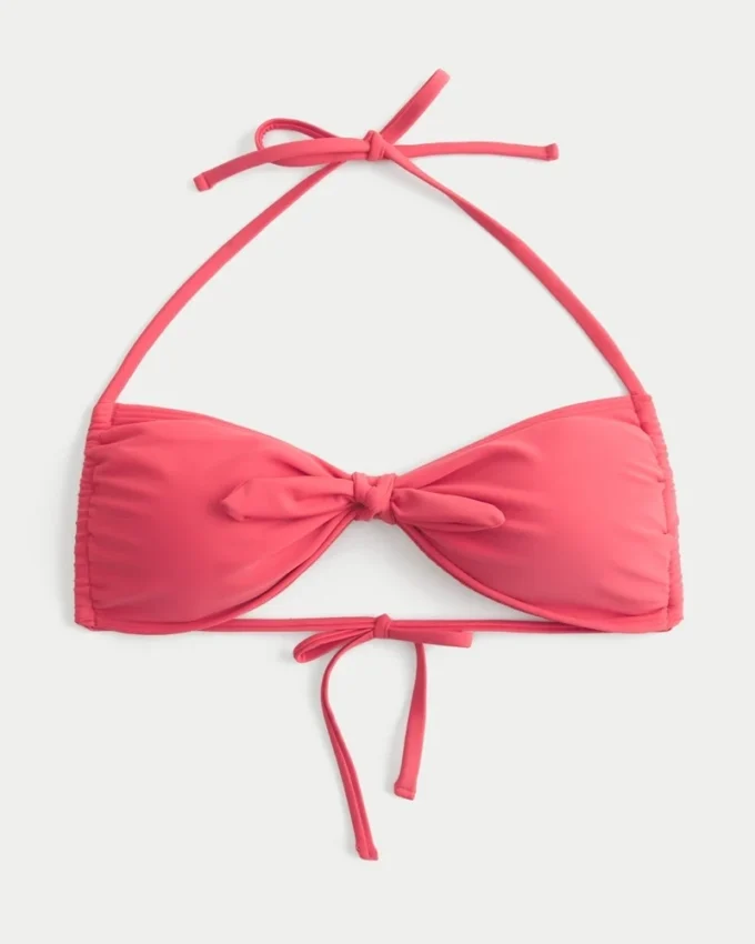 Bandeau-bikinitop met strik aan de voorkant