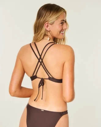 Bikini-top met beugel, versierd met schelpjes en bandjes aan de achterkant