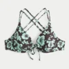 Bikini-top met bloemenpatroon, bandjes aan de achterkant en beugels
