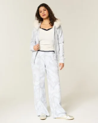 Blauwe camouflage baggy joggingbroek