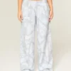 Blauwe camouflage baggy joggingbroek