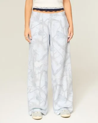 Blauwe camouflage baggy joggingbroek
