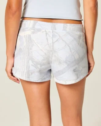 Blauwe camouflage fleece minishort
