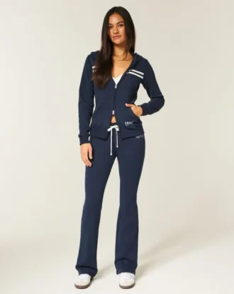 Bootcut joggingbroek met cijferprint
