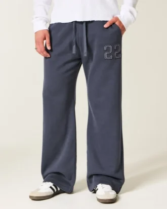 Bootcut joggingbroek met cijferprint